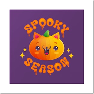 Cute pumpkin cat for Halloween Posters and Art